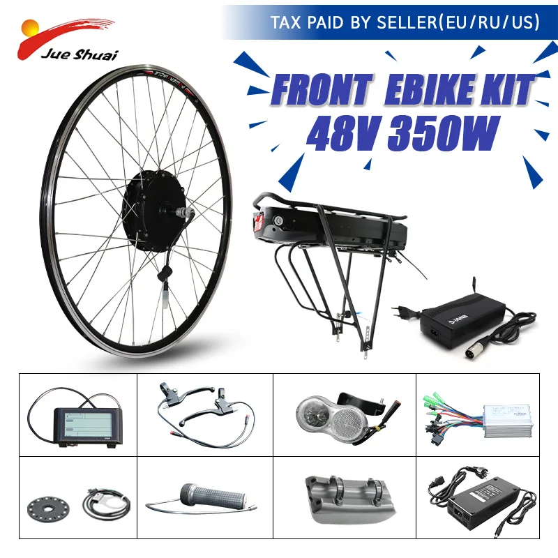Billig 48V 350 W EBIKE Conversion Kit 20 Zoll-700C Bürstenlosen Hub Motor Rad Hinten Rack Batterie Elektrische Fahrrad Conversion Kit