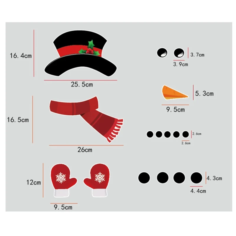 16 наборов магнитов на холодильник конструкция в виде снеговика металлическая
