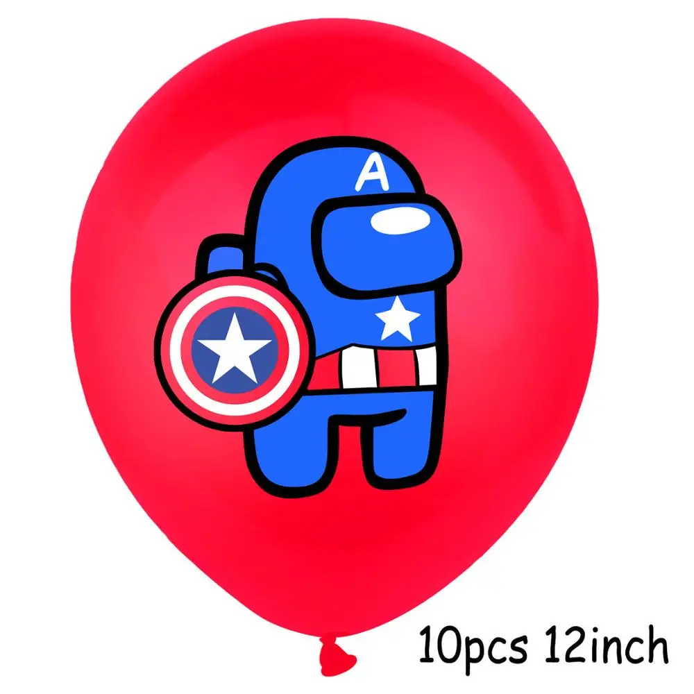 

Among Video Game Super Hero Latex Ballons Happy Birthday Banner Baby Boys Game Theme Party Decoration Kids Among Us
