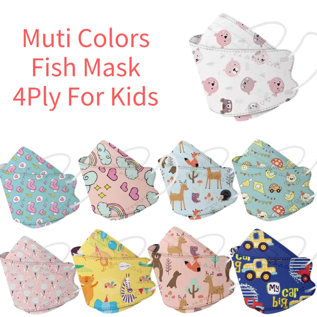 

10/50PC Christmas Fish Style Mask Kids 4 Layers Cartoon Prints Masque Enfant Jetable Mascarillas Desechables Halloween Cosplay