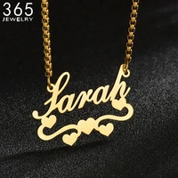 fashion personalized hearts 3 styles nk chain necklace stainless steel customed nameplate party necklace for girl jewelry gift
