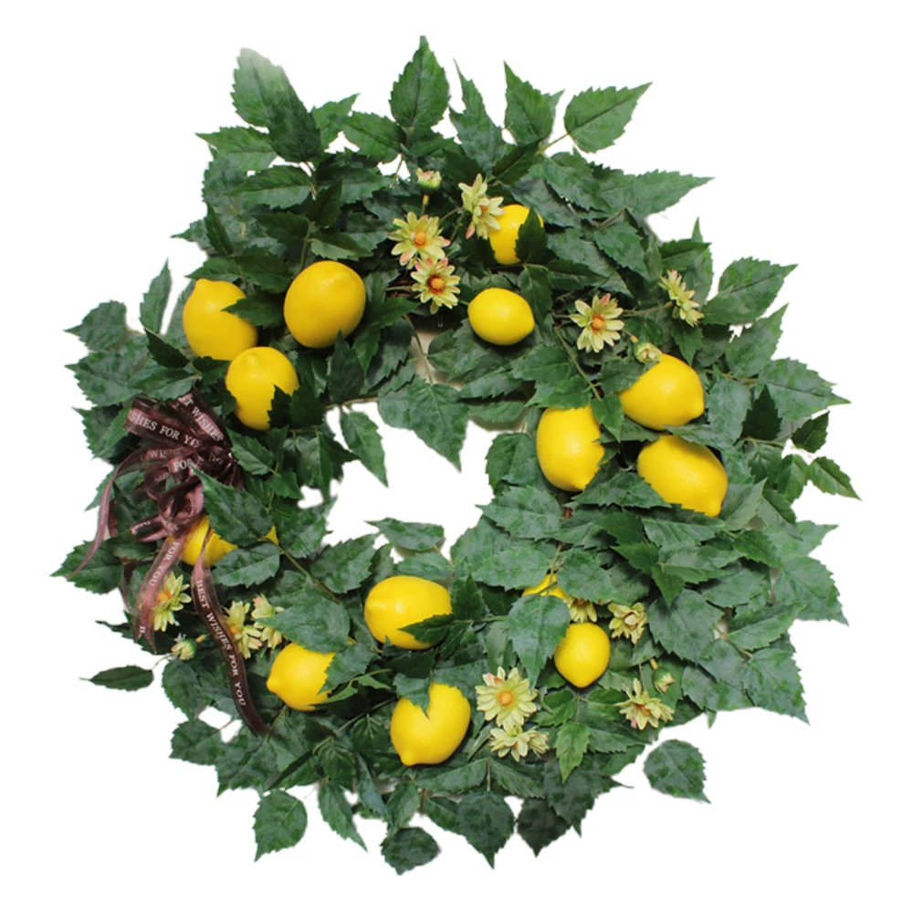 

Лимон гирлянда украшения Осенний урожай Декор зеленый листья из ротанга свадебное украшение для дома 55 см разноцветный искусственный вено...