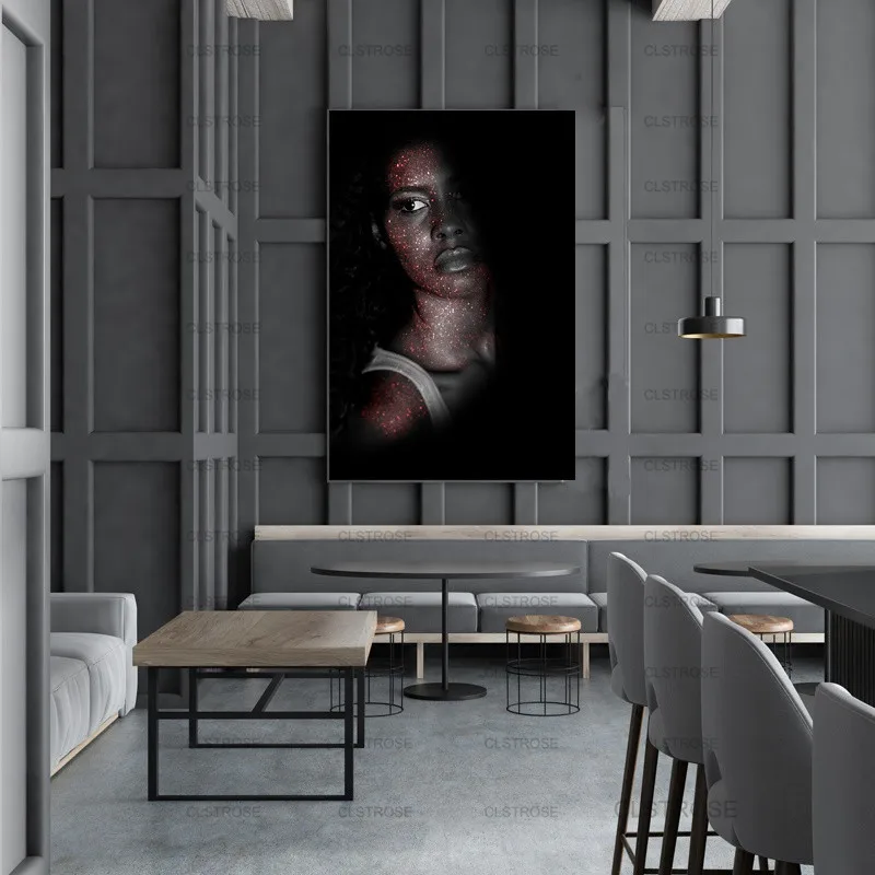 

Modern Decoration Poster Black Handsome Stylish Short Hair Woman Canvas Painting Hd Printing Home Wall Art Decoration