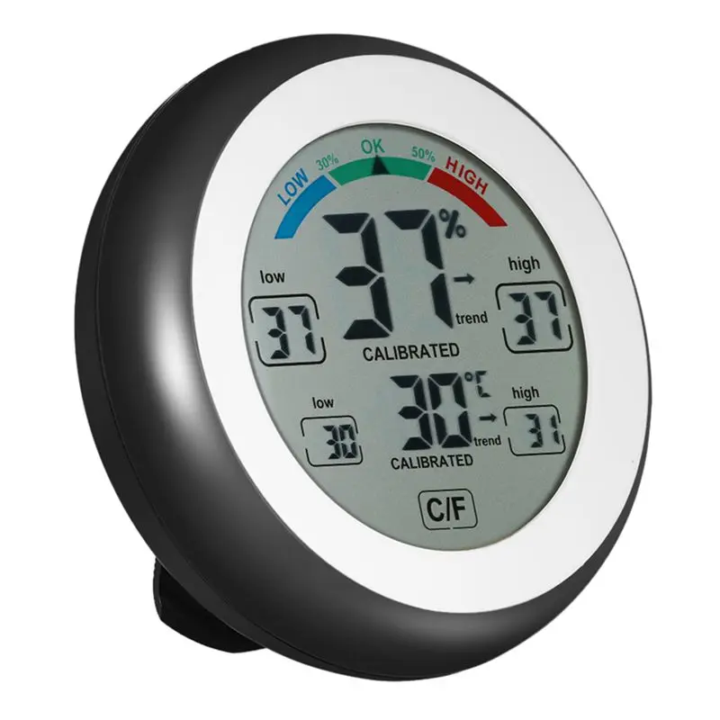 Цифровой ЖК-дисплей комнатный термометр гигрометр круглый беспроводной