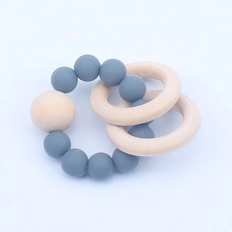 

Handmade Silicone Wood Pacifier Clips Safe Teething Chain Baby Teether Eco-Friendly Dummy Clips Holder Birthday Shower Gift