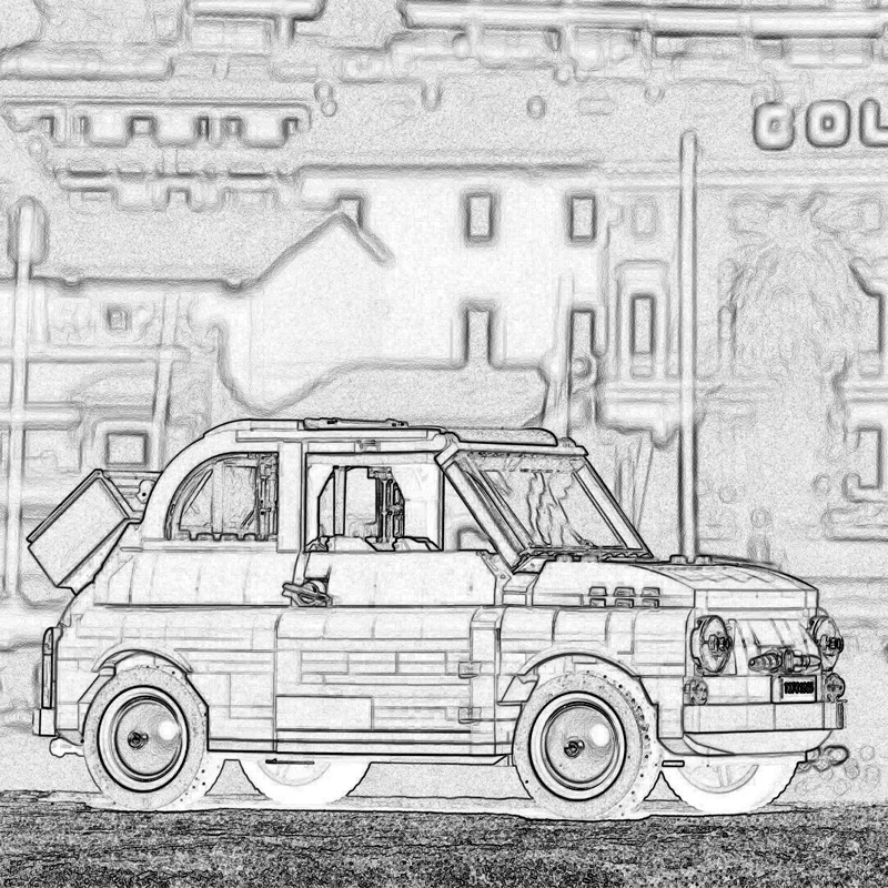Конструктор Желтый автомобильный пикап с мелкими частицами модель 2020 Fiatting 500 |