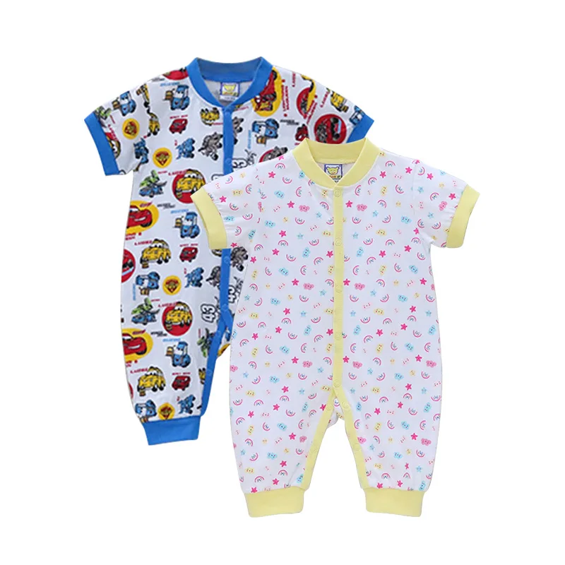 2021 Baby boys 2Pcs bodysuit short sleeve summer 100% cotton overalls girls newborn cartoon clothes babies button clothing | Мать и