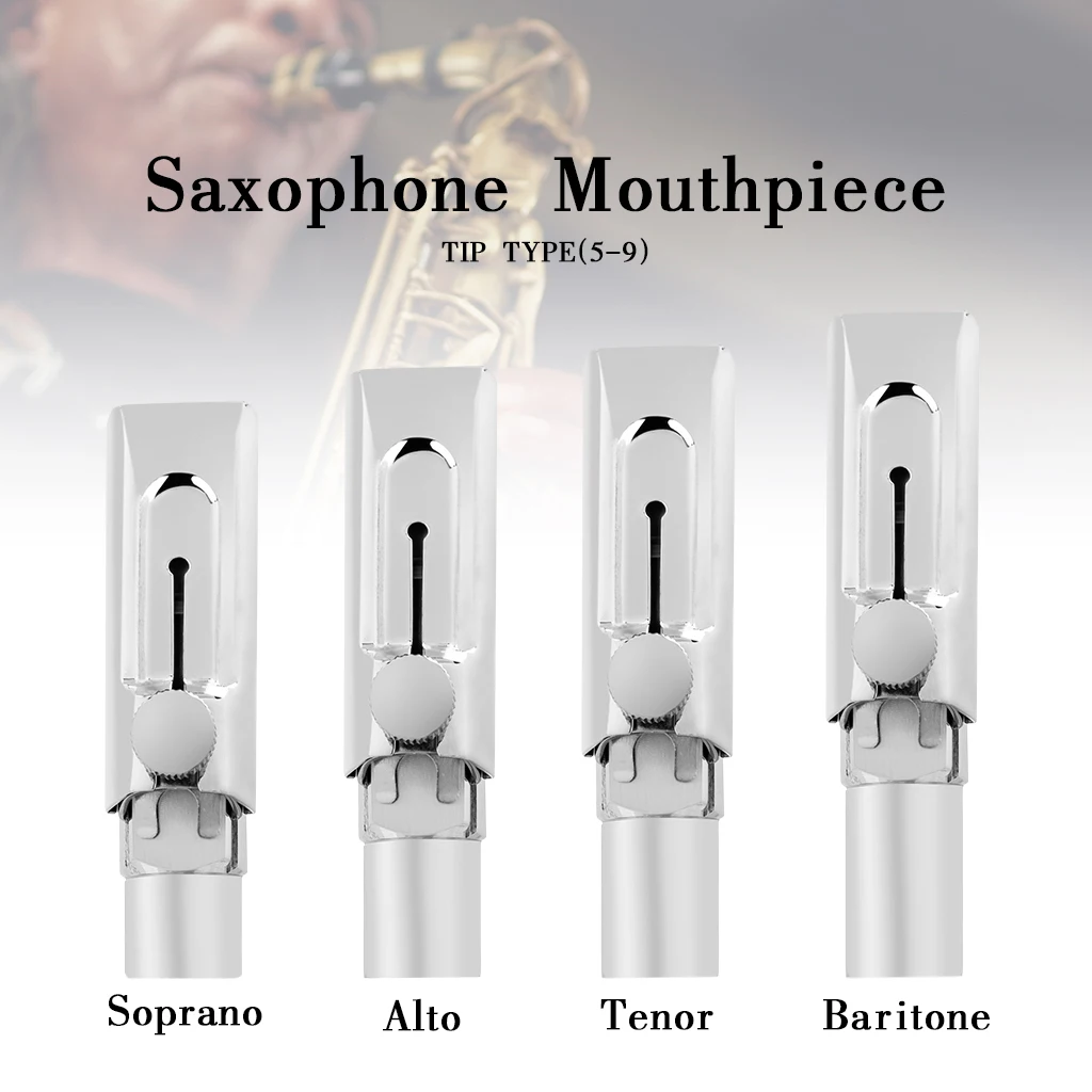 NAOMI Silver Alto Saxophone Mouthpiece Nickelplated Copper Sax Mouth Size #9 Alto For Professional Player enlarge