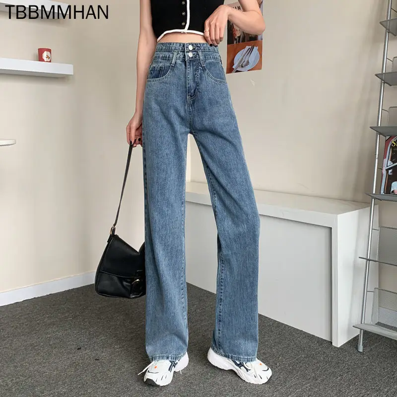 

Брюки женские прямые с завышенной талией, на молнии, с широкими штанинами