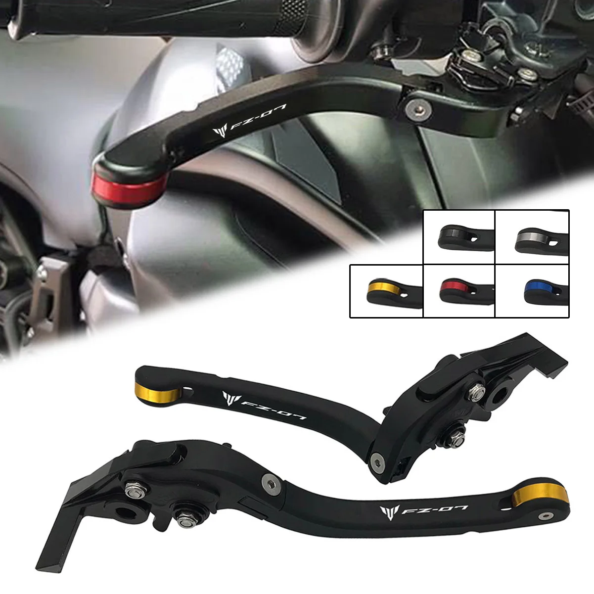 

SEMSPEED with logo FZ-07 MT-07 Foldable levers For Yamaha mt07 mt 07 fz07 2014-2018 2019 2020 CNC Adjustable Brake Clutch Levers