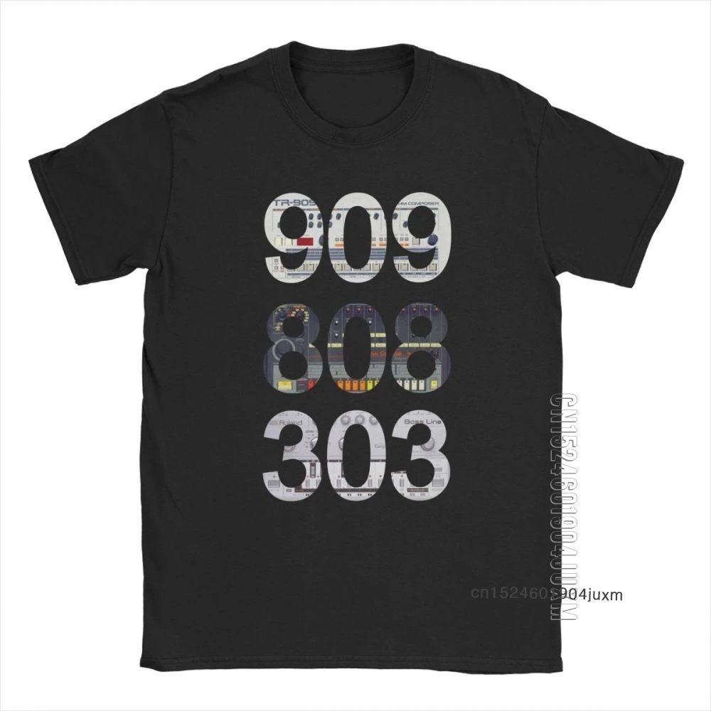 Roland-Camiseta clásica Synth Drum Machine.Png para hombre, camisa Popular de algodón puro con cuello redondo, 909, 808, 303