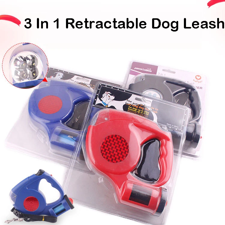 3 в 1 LED освещение Выдвижной Поводок для собак автоматический поводок щенков кошек