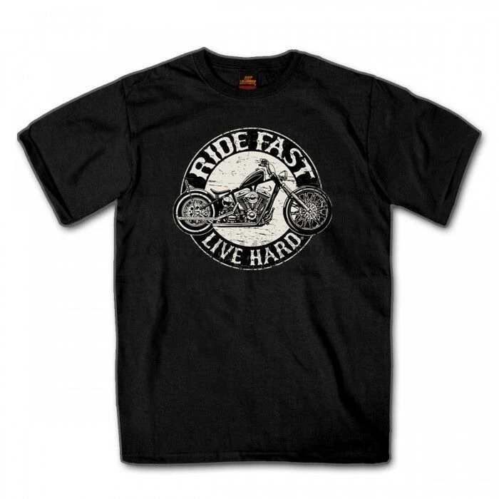 

Circle Bike T-Shirt mit Frontdruck US-QualitAt 100%Baumwolle Ride Fast Live Hard