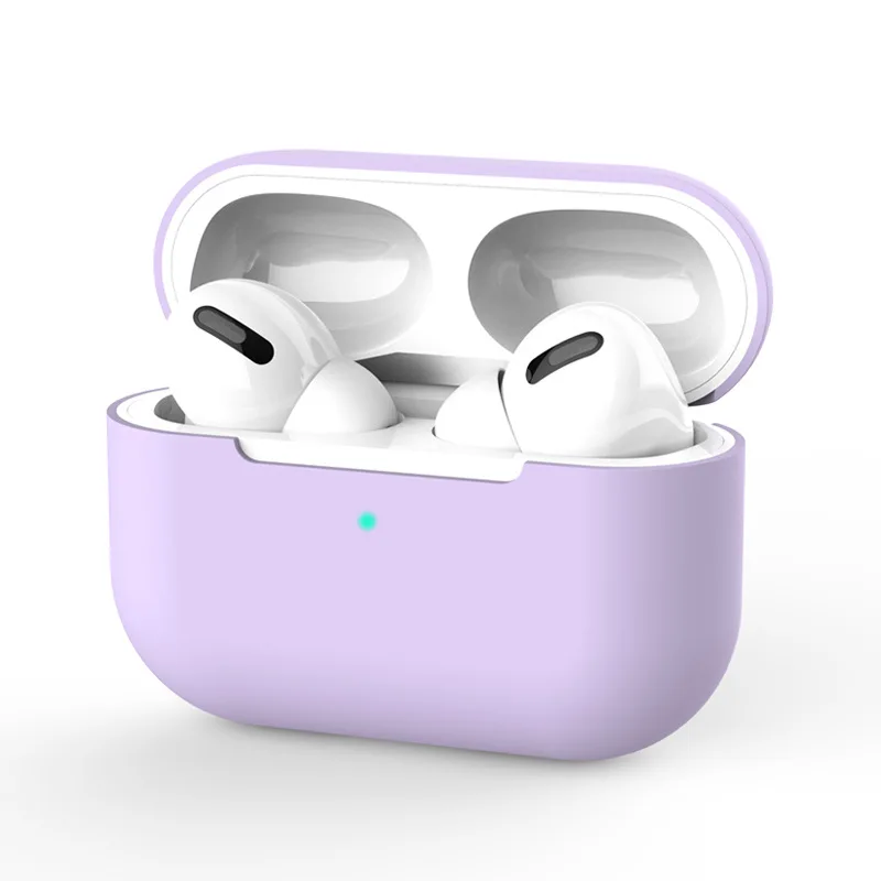 Airpods Pro Чехол для наушников силиконовый защитный чехол Аксессуары для Apple Airpods Pro беспроводные Bluetooth наушники - Цвет: light grey
