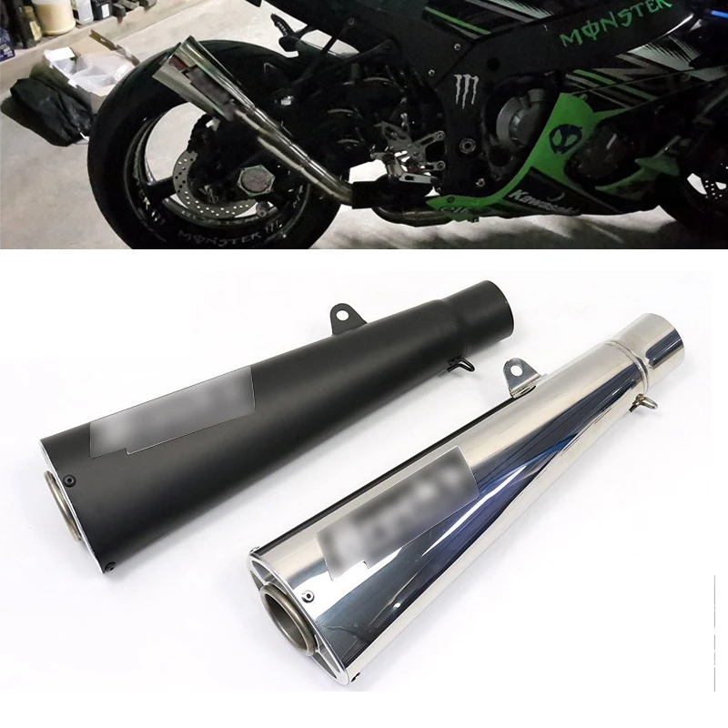

51MM Universal Motocross Exhaust Pipe Escape Moto Racing Motorcycle Muffler For S1000rr Cbr650r Fz6 Xre 300 tmax Sv650 Forza 350