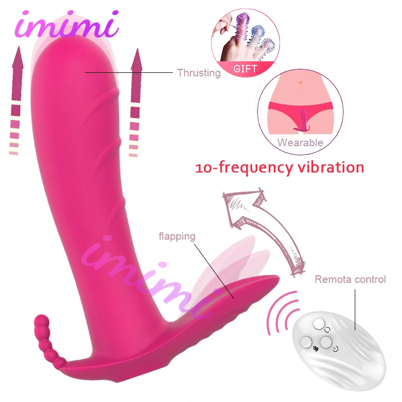 Носимый фаллоимитатор бабочка вибратор интимные игрушки для женщин