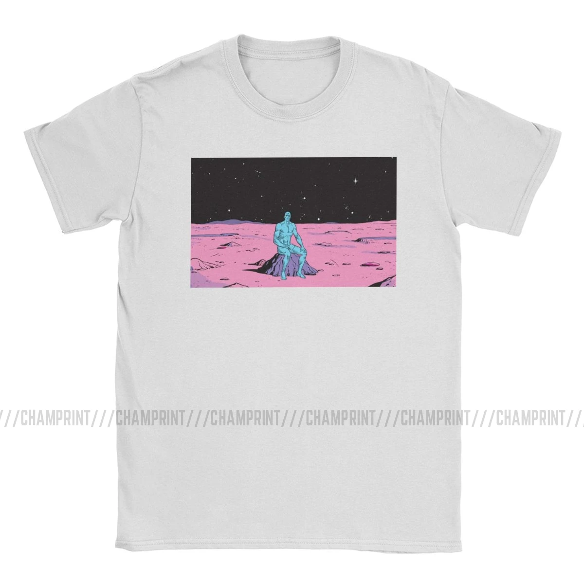 The Watchmen Dr Manhattan Men T Shirt Smiley Novel Alan Moore Emo Nihilist Heroes Fun Tee Short Sleeve T-Shirt Cotton | Мужская одежда