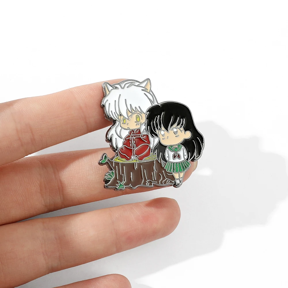 Эмалированная брошь с милым японским аниме InuLove Inuyasha &amp Kagome Kawaii Классическая