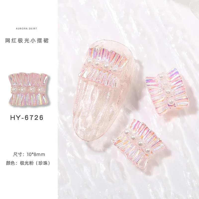 

Aurora Skirt Pearl Art Design Manicure Accessories Lace DIY Nail Paste Nail Sequin Decoration Is Suitable For Women