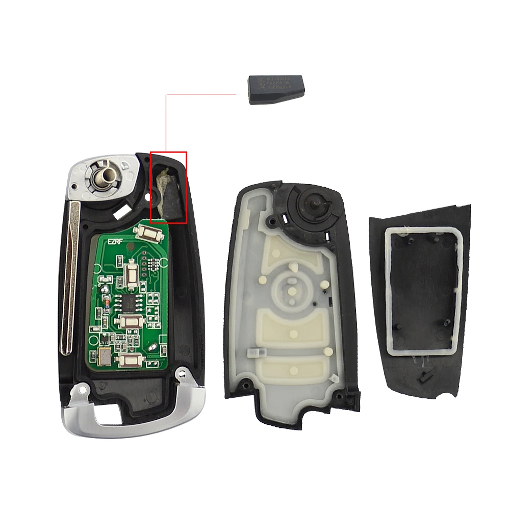 OkeyTech 315/433MHz ID44 Chip Flip Folding Remote Car Key For BMW EWS 325 330 318 525 530 540 E38 E39 E46 M5 X3 X5 HU92 Blade | Автомобили