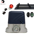 Электрический автоматический Открыватель раздвижных ворот KinJoin DC24V, моторный оператор для нагрузки 500 кг 1100LBS ворот с 4 м нейлоновыми стойками, 4 брелока