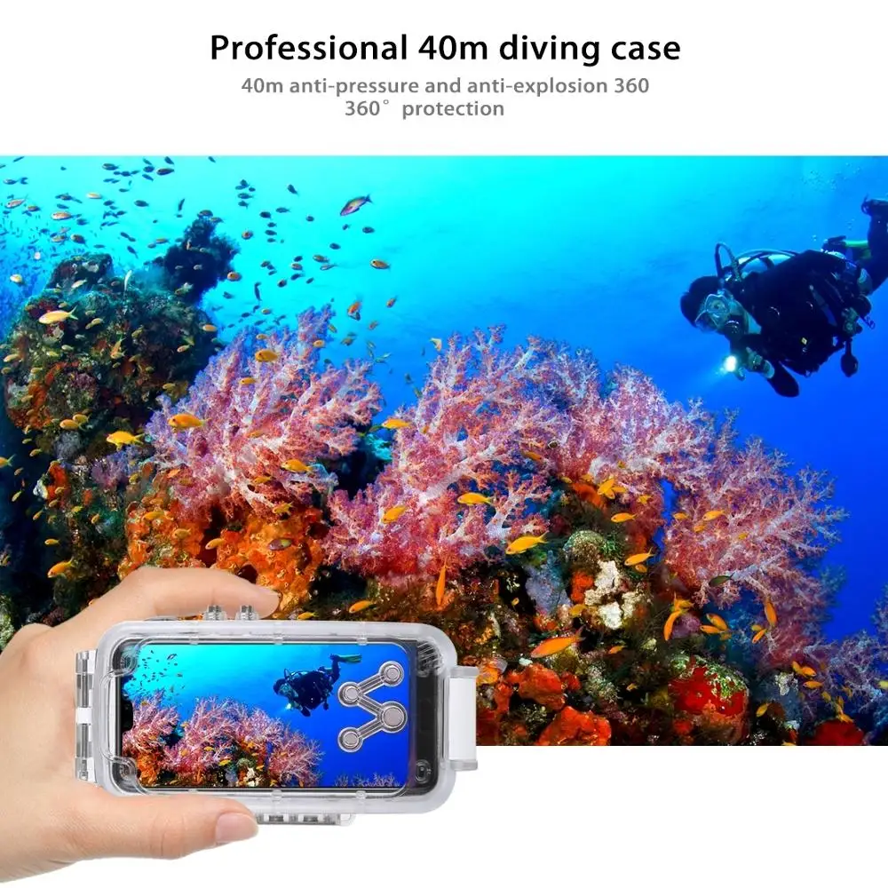 Waterproof Diving Case for Huawei Mate 20 Pro 40m/130ft Underwater swimming Cover P20 pro Photo Camera | Мобильные телефоны и
