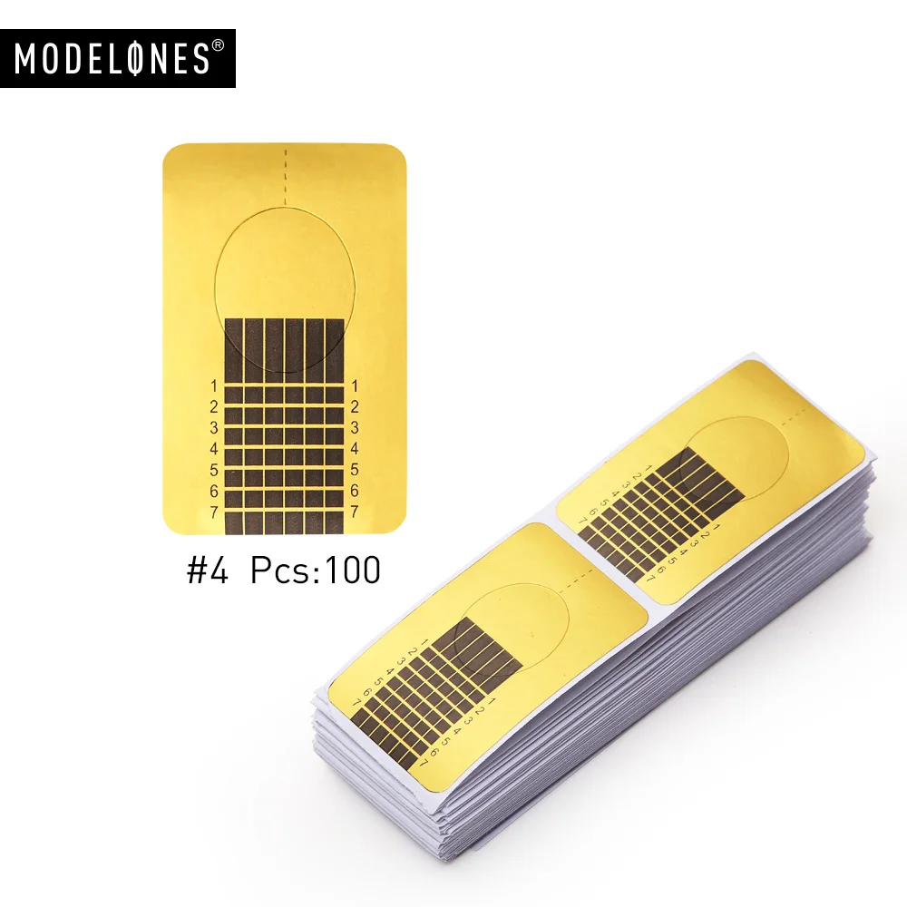 Modelones, 100 шт, набор для удлинения ногтей, золотой дизайн ногтей, французские наклейки, Типсы, градиентный цвет, гелевые наклейки для наращивания - Цвет: 4