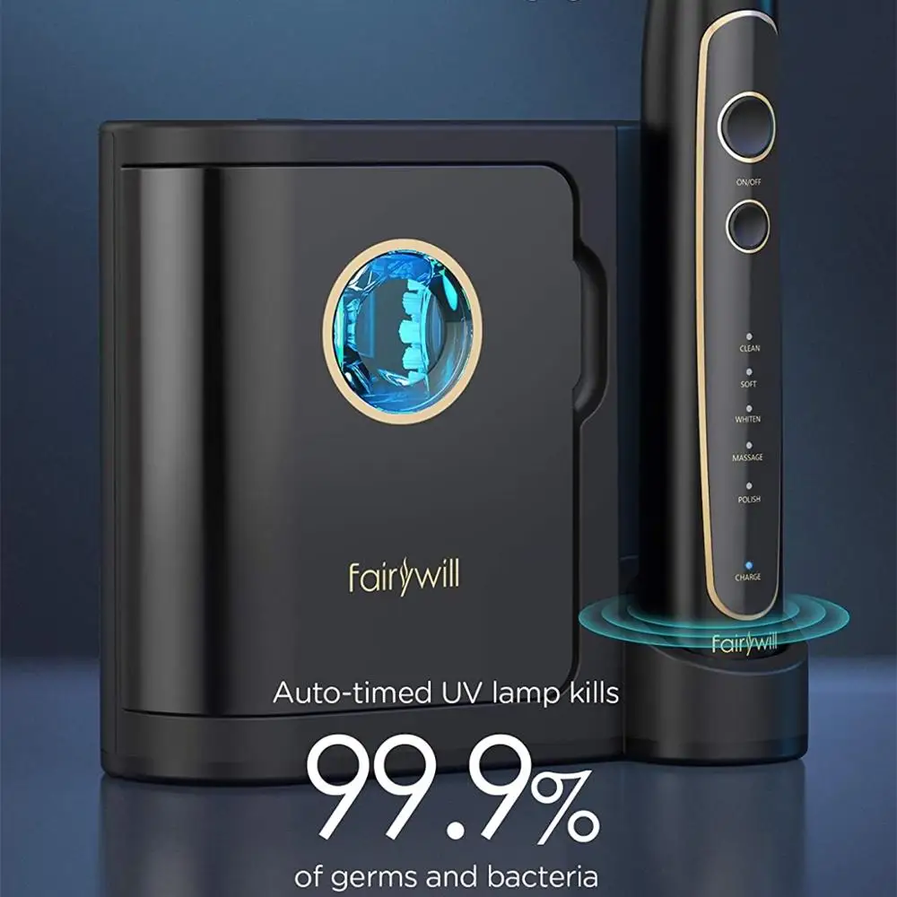 Электрическая зубная щетка Fairywill ультразвуковая мощная отбеливающая с 5 режимами