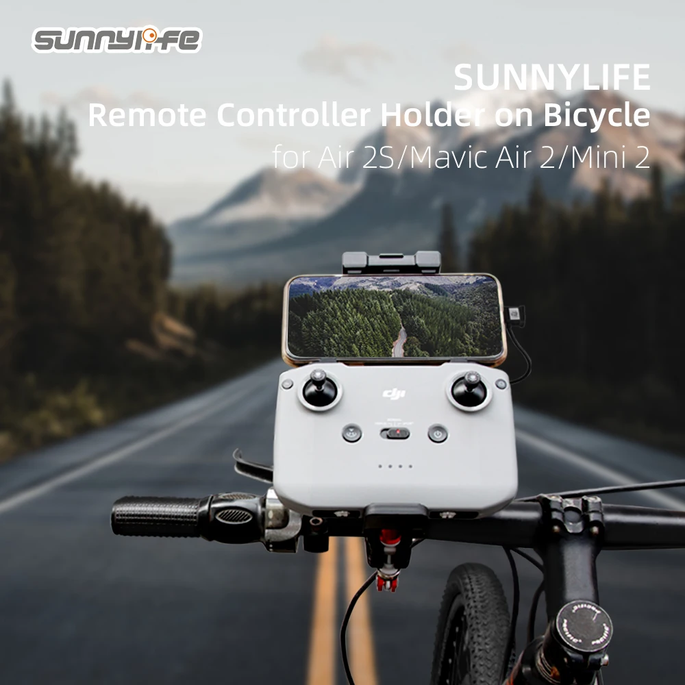 Sunnylife Remote Controller Bracket Bicycle Clamp Following Shot Action Camera Holder for Air 2S/Mavic Air 2/Mini 2