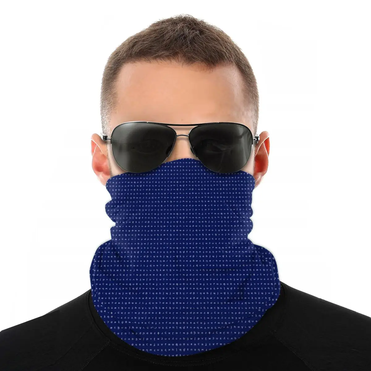 

Blue And White Scarf Neck Face Mask Men Women Halloween Neck Gaiter Seamless Bandana Dustproof Headwear Outdoor Climbing