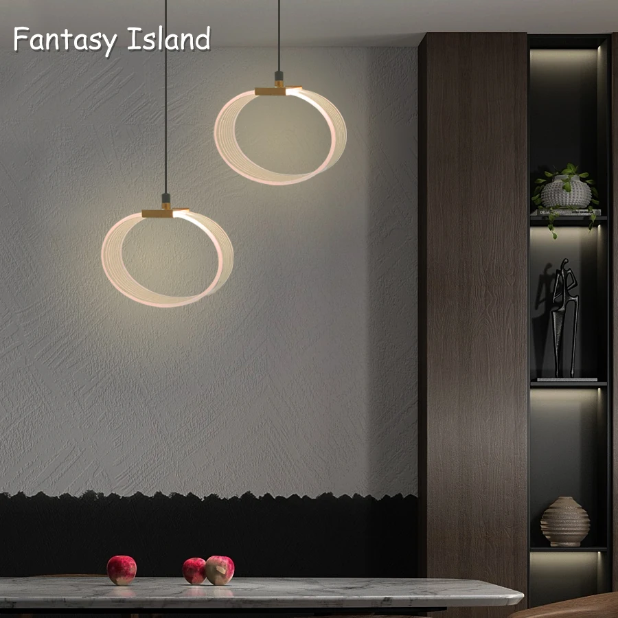 

Nordic LED acrylic Pendant Lamp Lights Romantic Hanging Lamps Lighting Chandeliers Modern Restaurant Light Fixtures