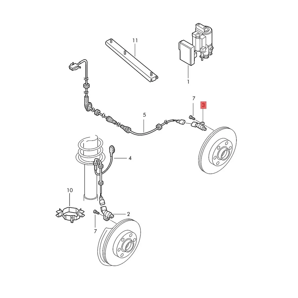 

10Pcs ABS Wheel Speed Sensor 5U0927753 For 2012-2022 Voyage Gol 5U0 927 753