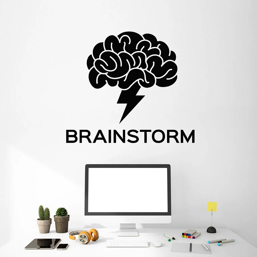 Brainstorm Наклейка на стену командная работа Бизнес Работа слово Декор офисного
