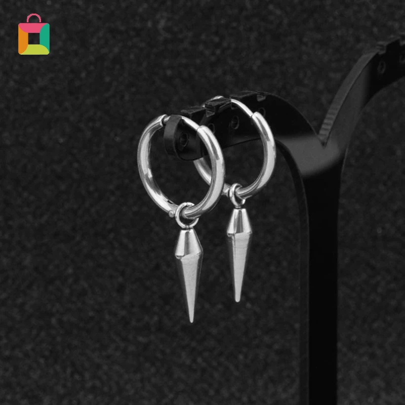 Маленькие круглые серьги в стиле панк для мужчин и женщин конические