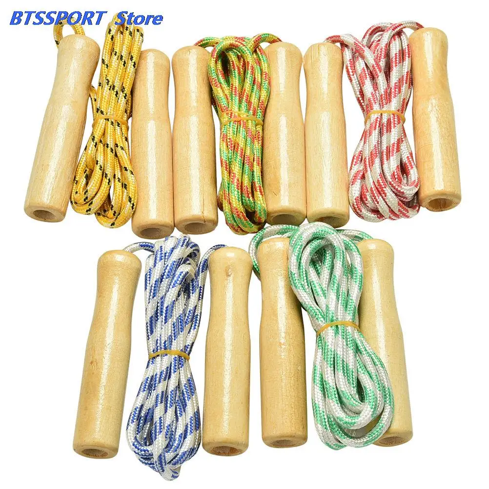 Скакалка для детей разные цвета деревянная ручка игрушка тренировки м 2 4 | Спорт и