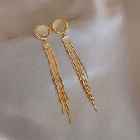 new fashion trend trend opal earrings long chain tassels ladies earrings temperament personality ear jewelry