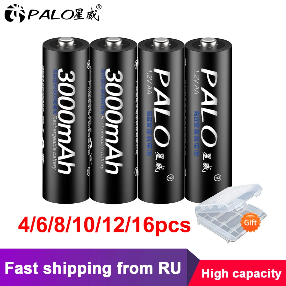 PALO PALO аккумулятор 3000mAh NiMH AA Аккумуляторы, высококачественные игрушки, камеры, фонари и батареи