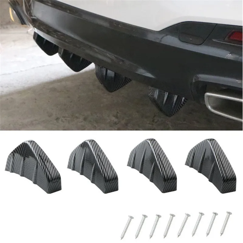 

4pcs Universal Car Rear Bumper Casting Shark Spoiler For Citroen C-Quatre C-Triomphe Picasso C1 C2 C3 C4 C4L C5 Elysee/DS-serie