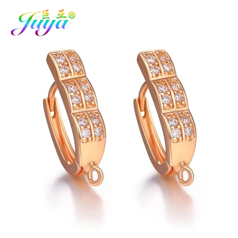 Rose Gold Juya DIY Errings компоненты поставки креативный крепеж основа Серьги Крючки Аксессуары для Модные серьги ювелирных изделий - Цвет: Rose Gold