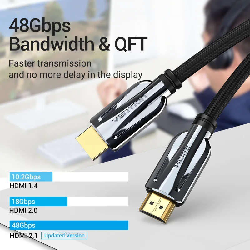 Кабель Vention HDMI 2 1 8K 60 Гц 48 Гбит/с полоса пропускания кабель для разветвителя Apple TV PS4