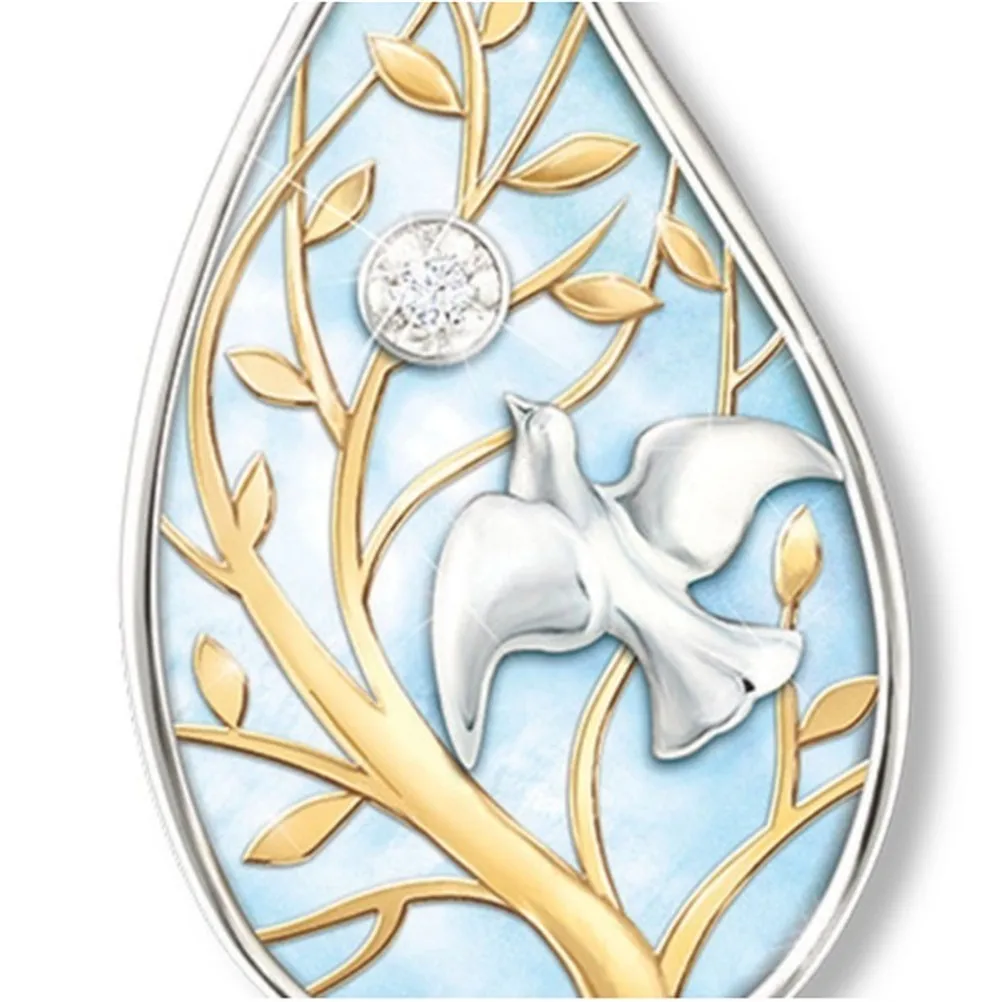 

Fashion New Water Drop Tree of Life Shape Ladies Valentine's Day Gift Exquisite Necklace Anniversary Party Jewelry Wholesale