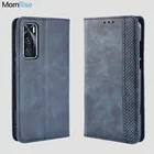 Роскошный чехол-портмоне в ретро-стиле Магнитный откидной кожаный чехол для VIVO V20 SE  Y70 2020 Чехол-книжка с отделениями для карт и подставкой в мягкой обложке Мобильный телефон Сумки