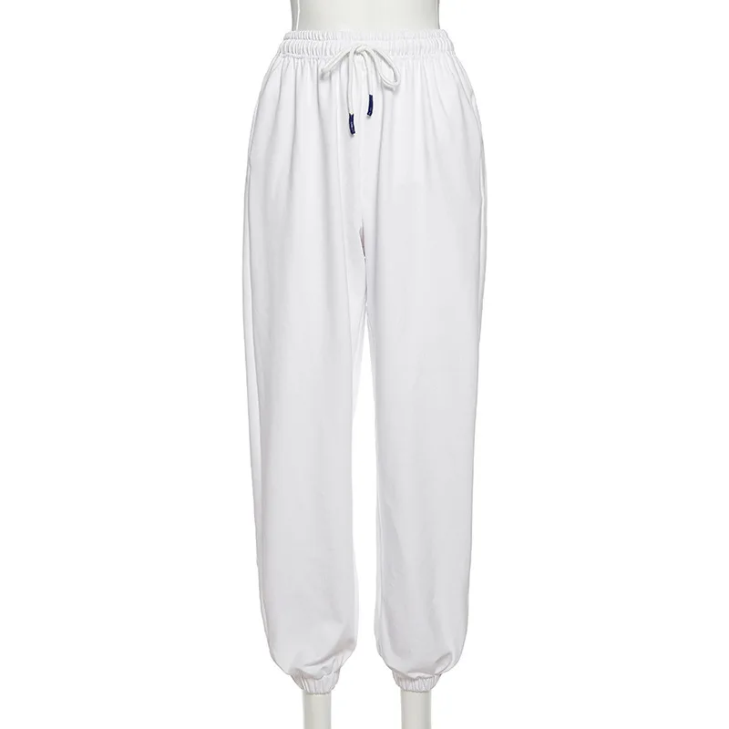 

2020 Autumn and Winter Fashion Women's New High-waisted Belt Straps Loose Feet Casual Wear Pants