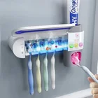 УФ стерилизатор зубных щеток-дозатор зубной пасты 2 в 1, автоматический держатель зубных щеток, аксессуары для ванной комнаты и дома