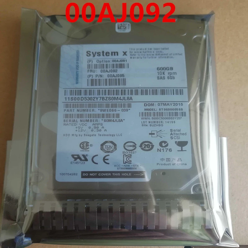 

Оригинальный Новый HDD для Lenovo X3650M5 X6 600 ГБ 2,5 "SAS 64 Мб 10K для внутреннего HDD для сервера HDD для 00AJ091 00AJ092 00AJ095
