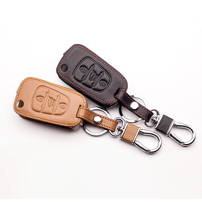 Чехол для автомобильных ключей из натуральной кожи Kia K5 RIO K2 Pro Ceed Cerato Sportage Sorento Hyundai