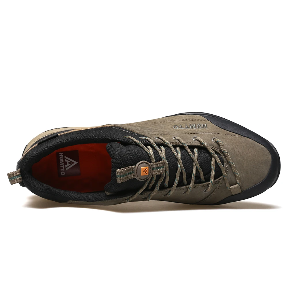 HUMTTO New Male Leather Hiking Shoes Waterproof Trekking Sneakers for Men Sport Trail Climbing Walking Safety Outdoor Boots Mens