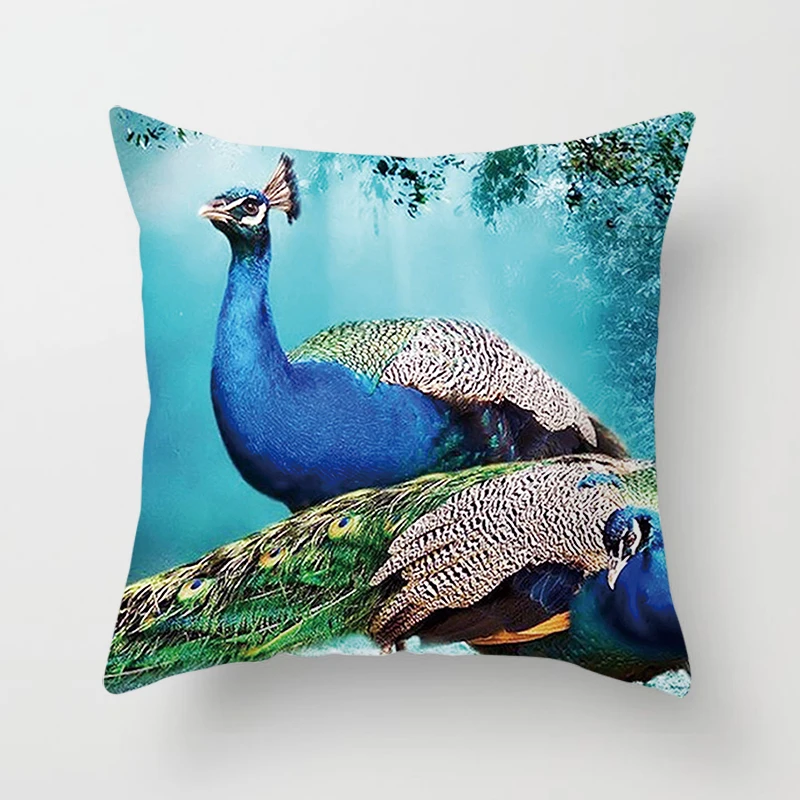 Peacock Printing Pillows Decor Home Decorative Car Sofa Cushion Cover Bed Pillowcase Animal | Дом и сад