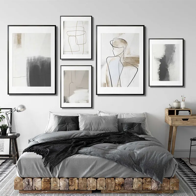 

Abstract Line Canvas Painting Minimalist Black White Wall Art Print Paintings Nordic Poster Woman Body Picture Room Home Decor