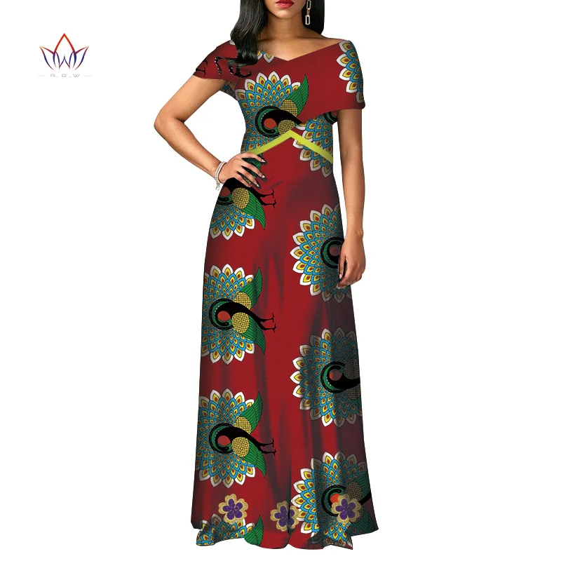 fashion African Dresses for Women Dashiki short sleeve Africa clothing Plus Size Patchwork Party Dresses for Women WY3924